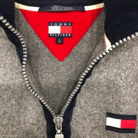 MENS ICONIC RARE TOMMY HILFIGER HALF ZIP FLEECE SWEATER - Picture 3 of 8